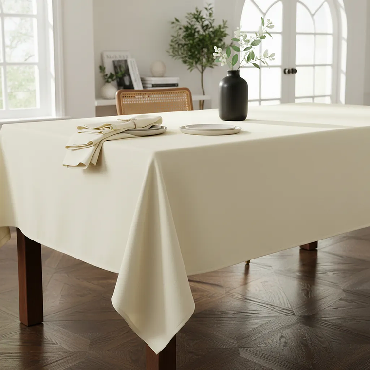 Pack de 5 Manteles Rectangular 210×145 Cm Bistrech Marfil 3