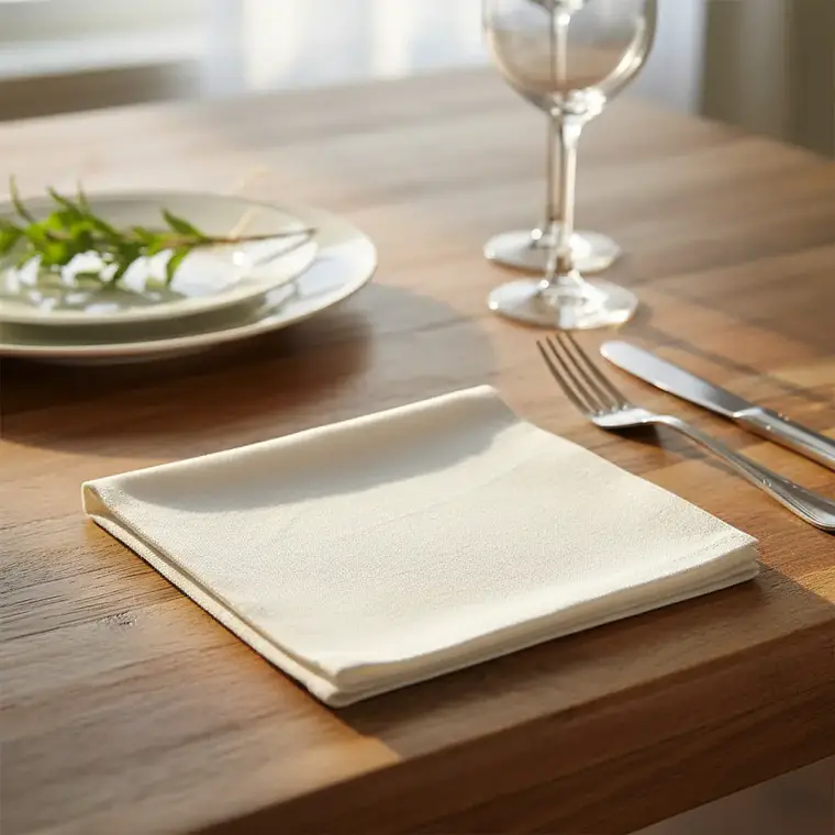 Pack de 20 Servilletas de Tela 30×30 cm Algodón Suave Marfil 3