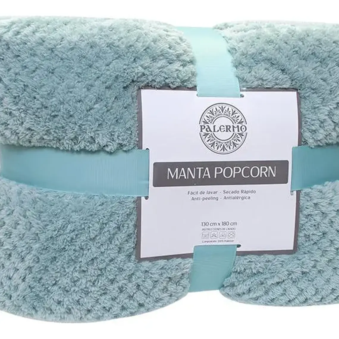 Manta Pop Corn Azul 130x160 Cms Antialergica Ultra Suave 3