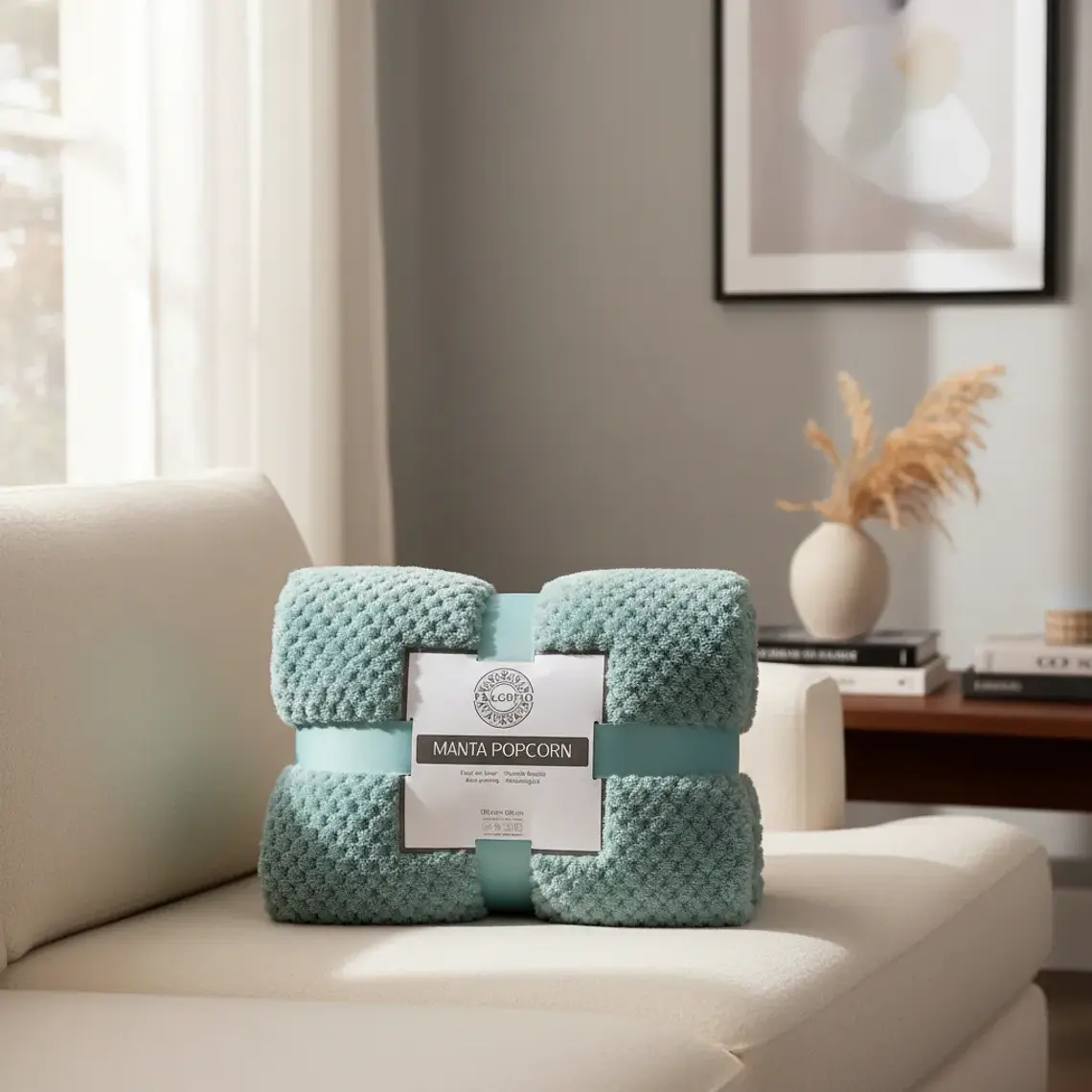 Manta Pop Corn Azul 130x160 Cms Antialergica Ultra Suave 2