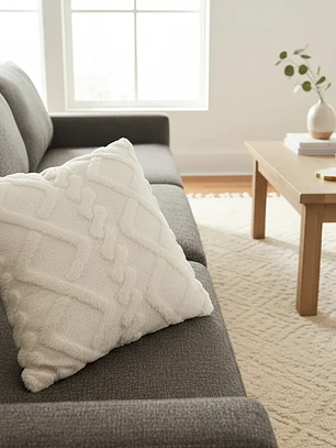 Cojín Con Relleno 45x45cm Con Relieve Rombo Suave Para Sofas