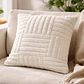 Funda de Cojín 45x45cm Con Relieve Geometrico Beige Suave Para Sofas - Miniatura 1
