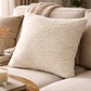 Funda de Cojín 45x45cm Con Relieve Peludo Marfil Suave Para Sofas - Miniatura 2