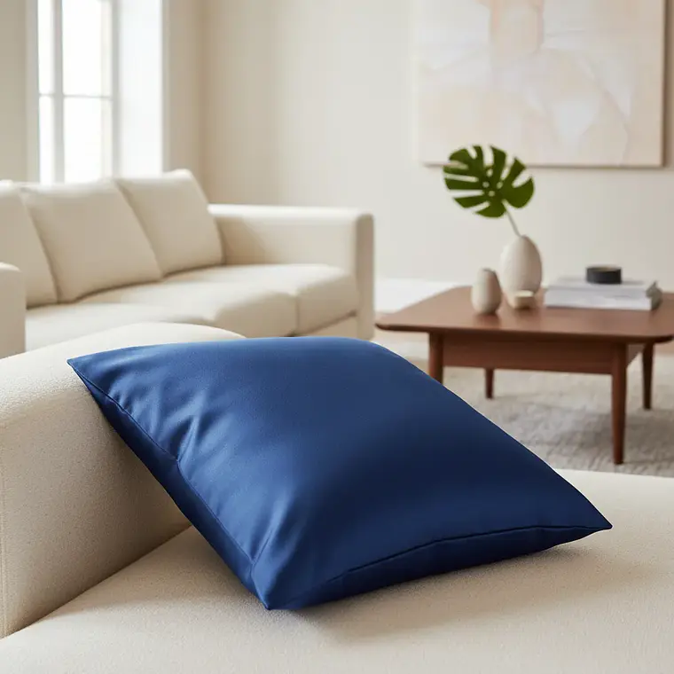 Funda De Cojín 45x45cm Azul oscuro Intenso Para Sofas Y Camas 1