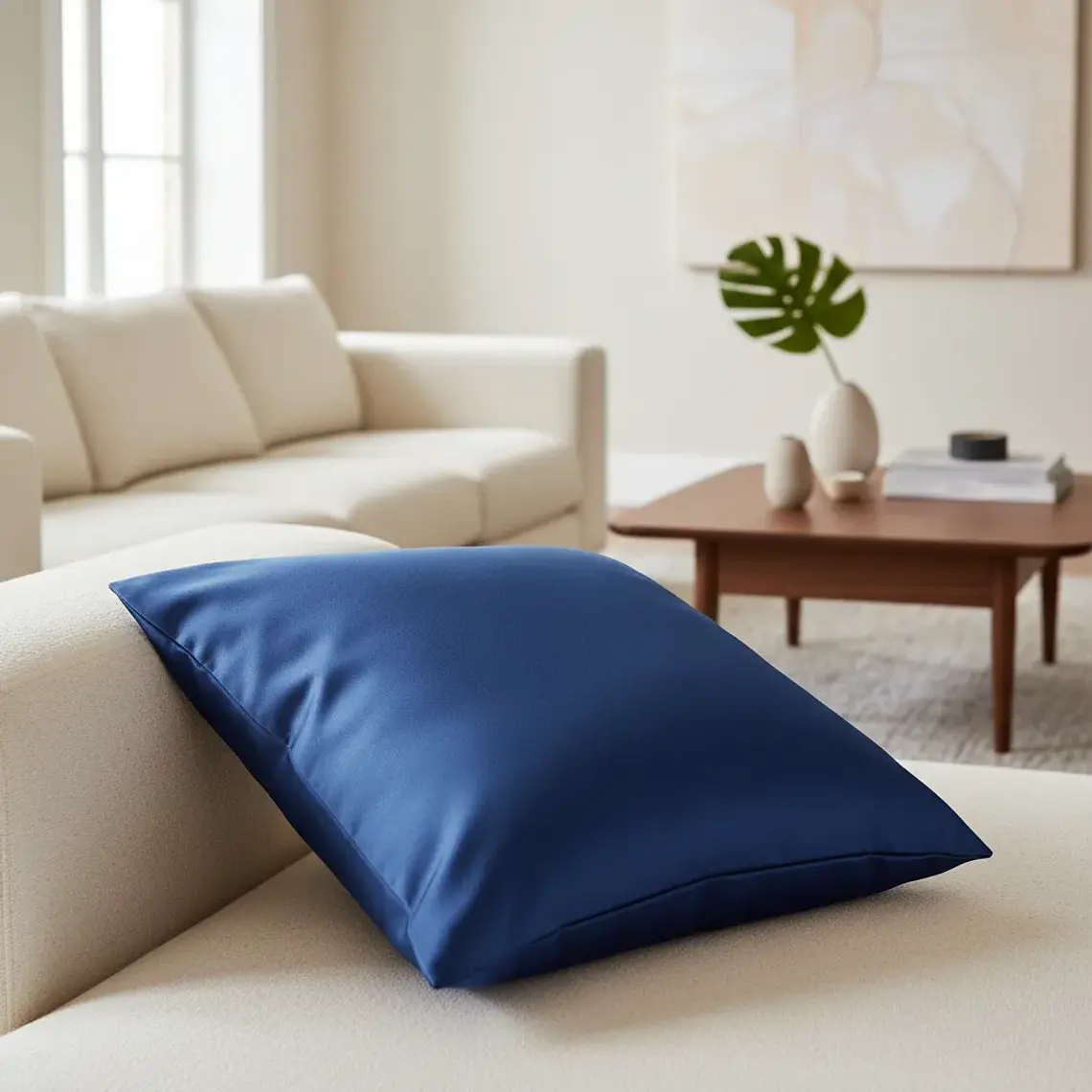 Cojín Con Relleno 45x45cm Azul Oscuro Intensos Para Sofas Y Cama 1