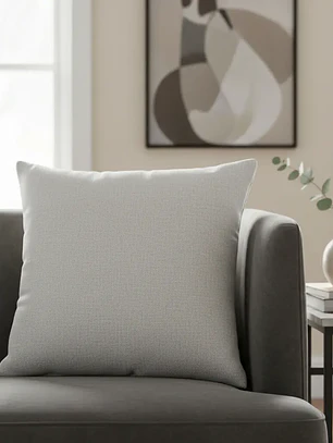 Funda De Cojín 45x45cm Lino Premium Gris Para Sofas Y Camas