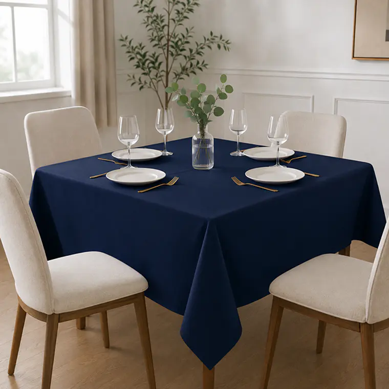 Mantel Cuadrado 145×145 Cm Bistrech Azul 1