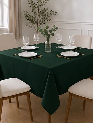 Mantel Cuadrado 145×145 Cm Bistrech Verde Oscuro