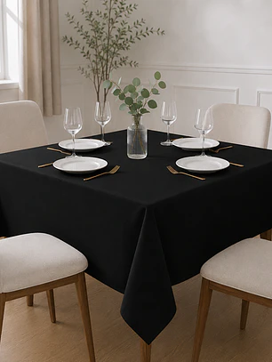Mantel Cuadrado 145×145 Cm Bistrech Negro