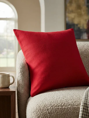 Cojín Con Relleno 45x45cm Rojo Intenso Para Sofas Y Cama
