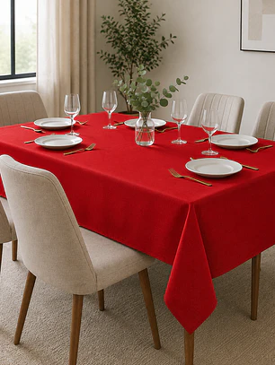 Mantel Rectangular 210×145 Cm Bistrech Rojo Intenso