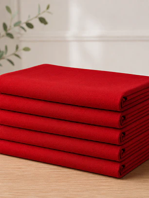 Pack de 5 Manteles Rectangular 210×145 Cm Bistrech Rojo Intenso