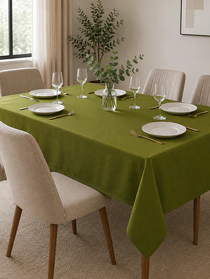 Pack de 5 Manteles Rectangular 210×145 Cm Bistrech Verde Oliva