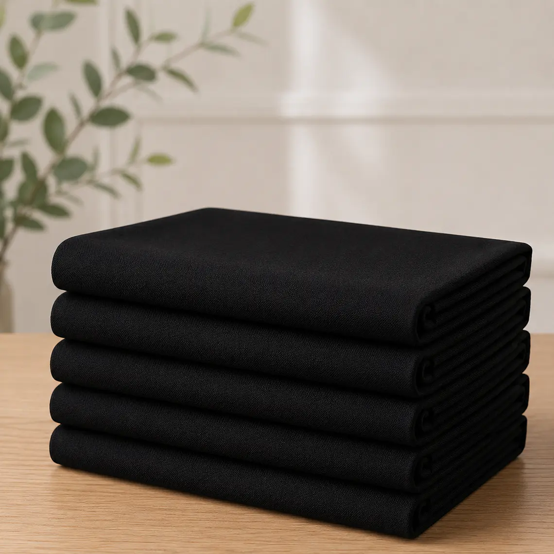 Pack de 5 Manteles Rectangular 210×145 Cm Bistrech Negro 1