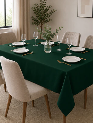 Pack de 5 Manteles Rectangular 210×145 Cm Bistrech Verde Oscuro