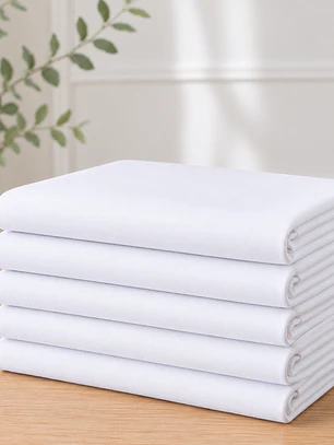 Pack de 5 Manteles Rectangular 210×145 Cm Bistrech Blanco