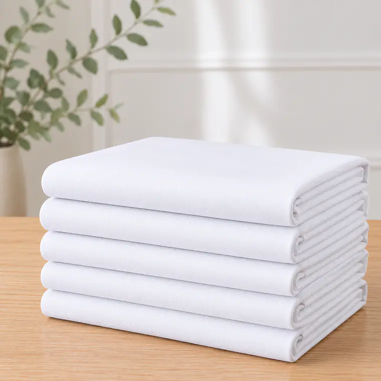 Pack de 5 Manteles Cuadrados 145×145 Cm Bistrech Blanco 1