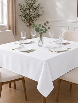 Mantel Cuadrado 145×145 Cm Bistrech Blanco
