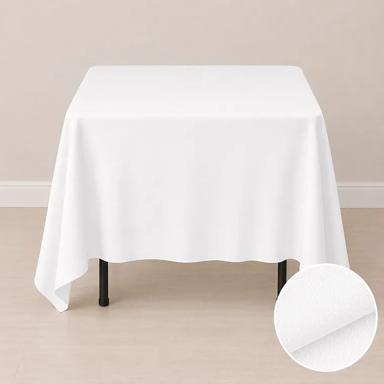 Pack de 5 Manteles Cuadrados 145×145 Cm Bistrech Blanco 6
