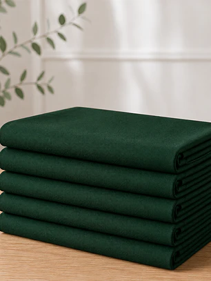 Pack de 5 Manteles Cuadrados 145×145 Cm Bistrech Verde Oscuro