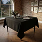 Mantel Negro Cuadrado Algodon Gabardina Premium 145 X 145 Cm - Miniatura 3