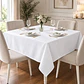 Mantel Blanco Cuadrado Algodon Gabardina Premium 145 X 145 Cm - Miniatura 1