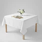 Mantel Blanco Cuadrado Algodon Gabardina Premium 145 X 145 Cm - Miniatura 3