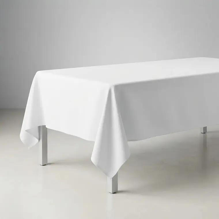 Mantel Blanco Rectangular Algodon Gabardina Premium 240 X 145 Cm 3