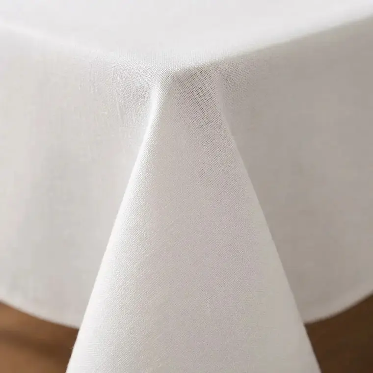 Mantel Blanco Rectangular Algodon Gabardina Premium 240 X 145 Cm 4