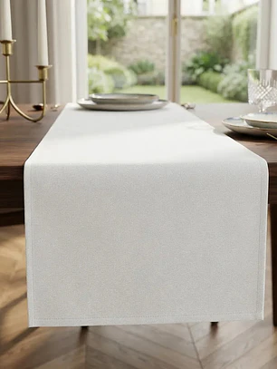 Camino De Mesa Blanco Algodon Gabardina Premium 30 X 145 Cm