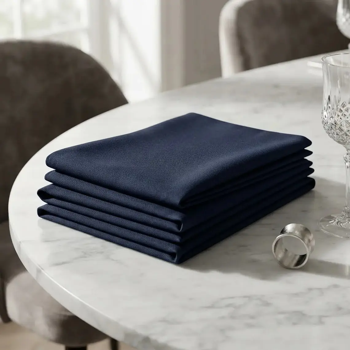 Pack 4 Servilletas De Tela Negro Algodon Gabardina Premium 45x45cm 1