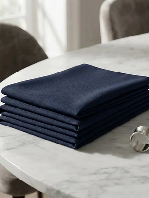 Pack 4 Servilletas De Tela Negro Algodon Gabardina Premium 45x45cm