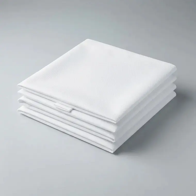 Pack 4 Servilletas De Tela Blanco Algodon Gabardina Premium 45x45cm 3