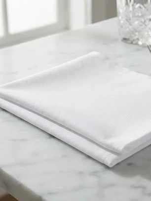 Pack 2 Servilletas De Tela Blanco Algodon Gabardina Premium 45x45cm