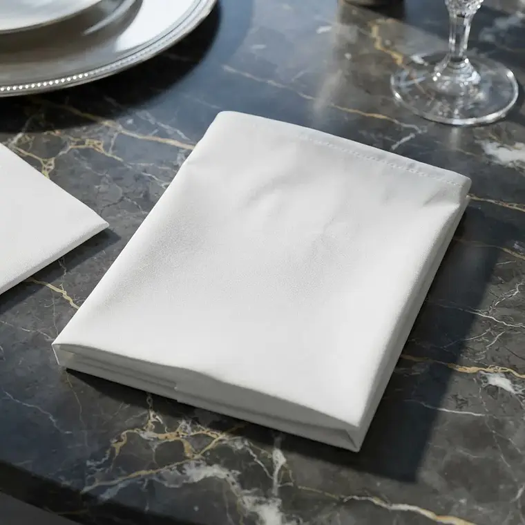 Pack 2 Servilletas De Tela Blanco Algodon Gabardina Premium 45x45cm 3