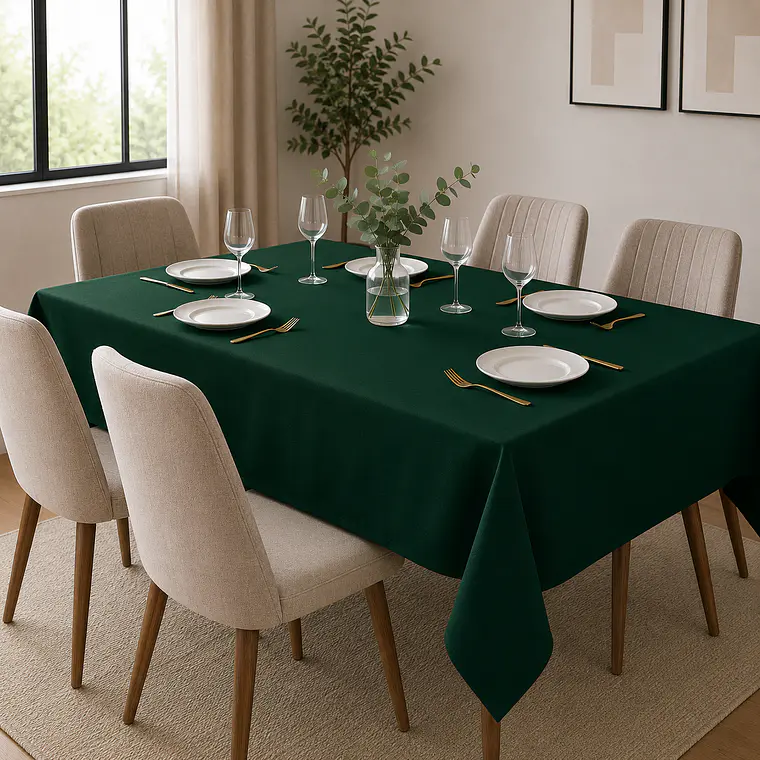Mantel Rectangular 210×145 Cm Bistrech Verde Oscuro 1