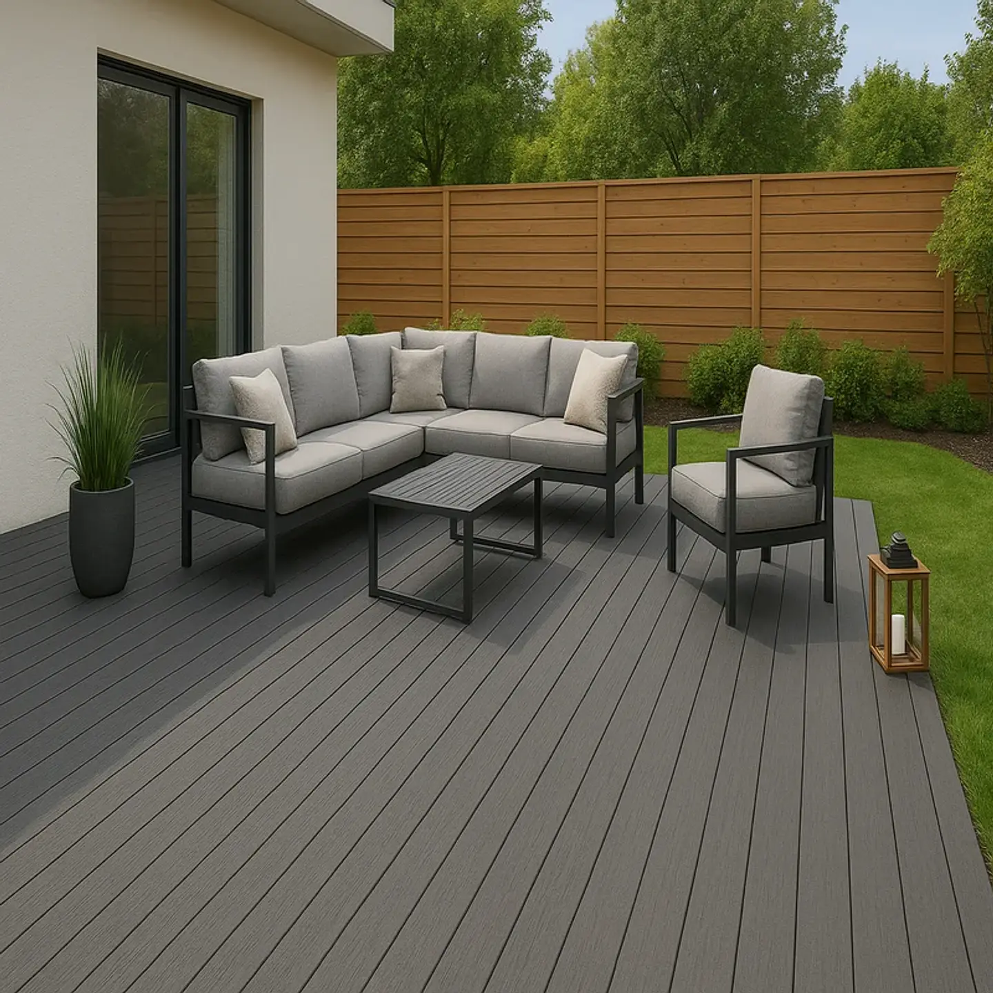 Piso Deck WPC Coextruido Black/Grey Graphite 2