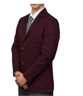 Chaqueta Hombre de colegio  burdeo sin insignia 1