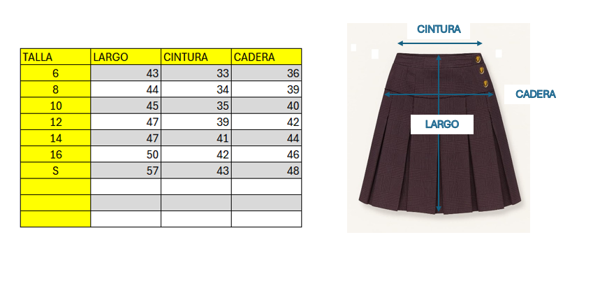 Falda Burdeo Colegio Almondale Corte Rebeca 2