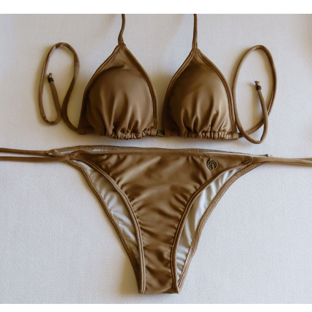 TRAJE DE BAÑO ESTILO BIKINI MODELO CHOCOLATE SATINADO  1