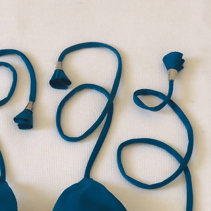 HERMOSO BIKINI de mujer con Top de Triángulos y Bottoms sin amarre - Petroleo 4