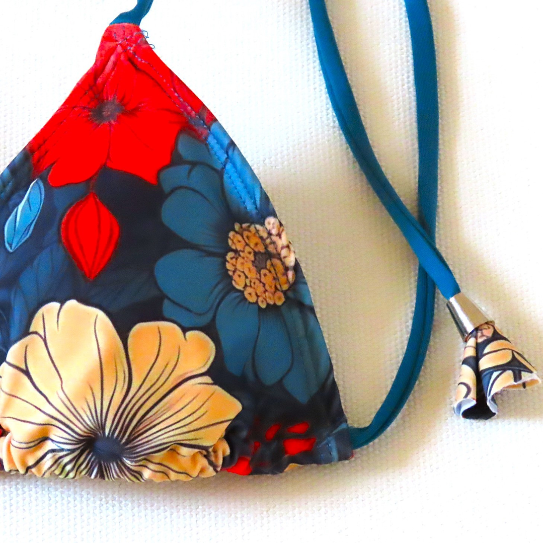 Traje Baño Bikini CHOCOLATE Azul Petróleo 3