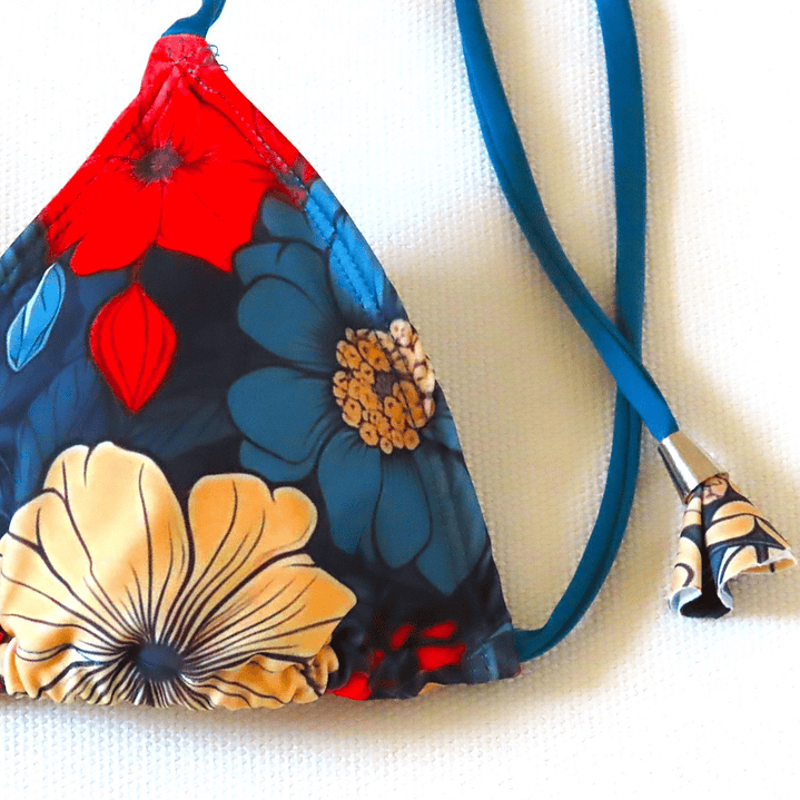 Traje Baño Bikini CHOCOLATE Azul Petróleo 3