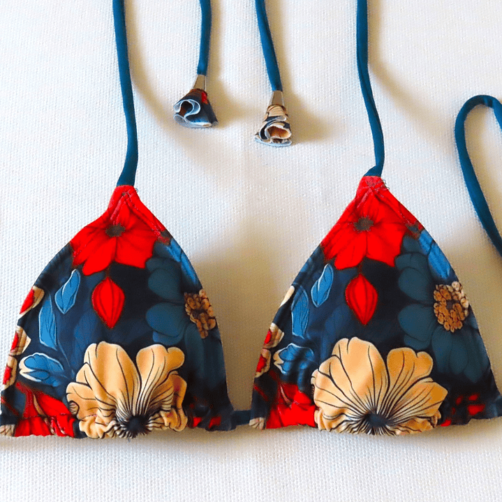 Traje Baño Bikini CHOCOLATE Azul Petróleo 6