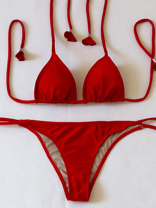 Traje de Baño Bikini  mod. Chocolate Prisma Color Rojo