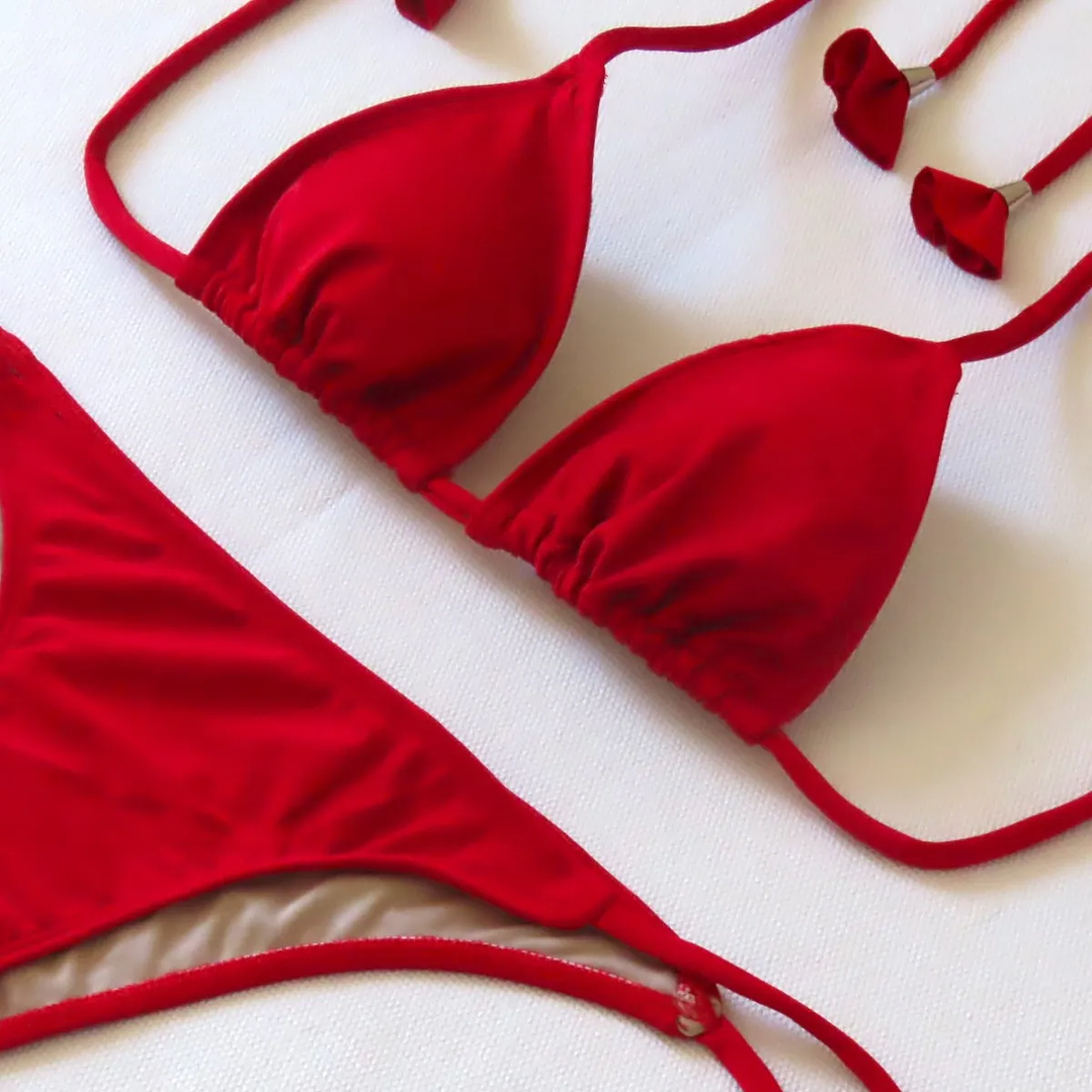 Traje de Baño Bikini  mod. Chocolate Prisma Color Rojo 5