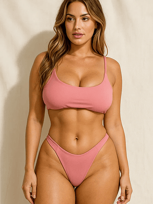 Traje de Baño Bikini  mod. Amazona Color Rosa