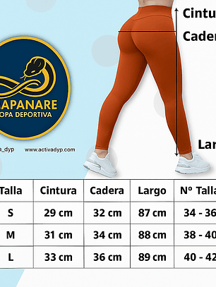 Calzas Larga Lycra Dupont Deportiva Costura Reforzada Cafe Ocre