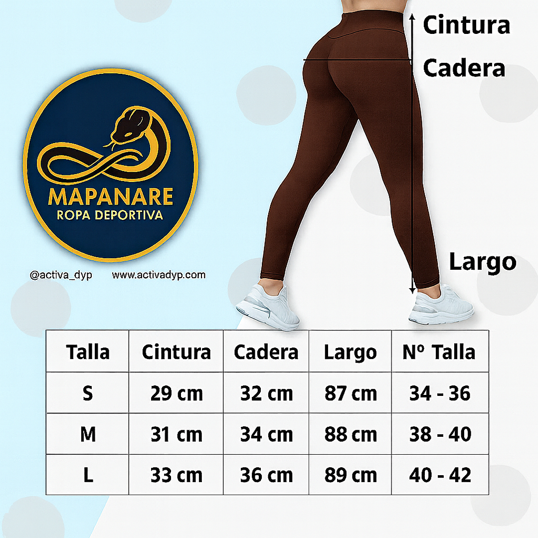 Calzas Larga Lycra Algodon Deportiva Costura Reforzada Cafe Oscuro 3