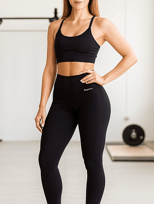 Calzas Larga Lycra Algodon Deportiva Costura Reforzada Cafe Oscuro